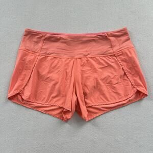 Lululemon Pop Orange Coral Peach 4 Way Swift Ultra 4" Run Times Short 8
